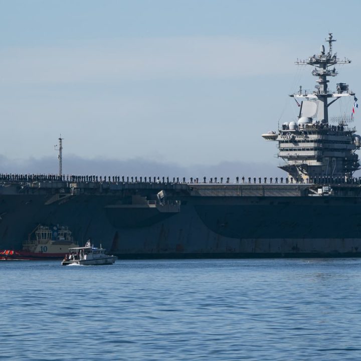 U.S. military shoots down Iranian drone that ‘aggressively approached’ aircraft carrier